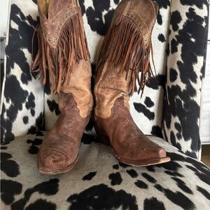 Tony Lama Tan Leather Cowboy Boots